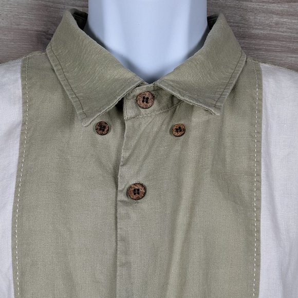BAHIO* Men's Short Sleeve Button Down Straight Hem 100% Linen Shirt~ Size 2X - Picture 6 of 15